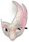 Venetian Style Flame Mask Pink Halloween Mardi Gras Masquerade New Orleans Party