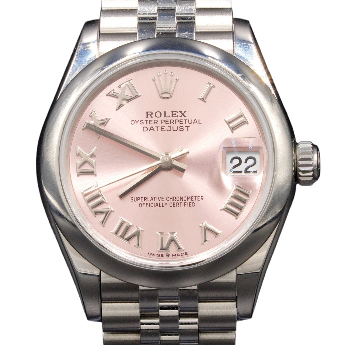 Mid-Size Rolex Datejust SS Pre-Owned Watch with Jubilee Band