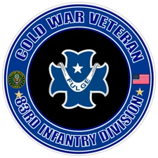 Cold War Veteran 83rd Infantry Division Bumper Sticker Military Vinyl Decal 5"