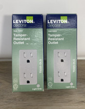 Leviton T5325-DLG 15A 125V Tamper-Resist Duplex Light Gray Thermoplastic Outlets