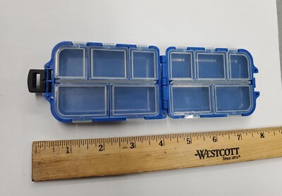 Pocket Fly Tackle Box - Blue - 10 Compartments -  Fly Fishing/Ice Fishing