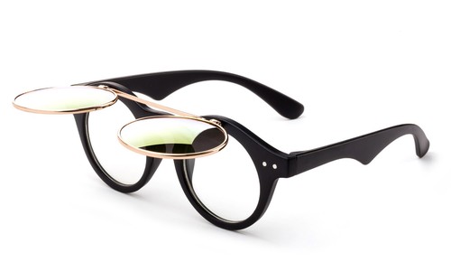 Keyhole Sunglasses Flip Open Cool Double Glasses Vintage Classic Eyewear UV 100% - Picture 3 of 24