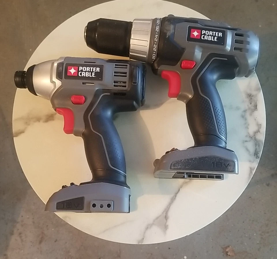 Porter Cable PC1800ID 18 Volt 1/4" Hex Impact Driver Tool And Drill.  Lot Of 5pc - Image 3 of 4