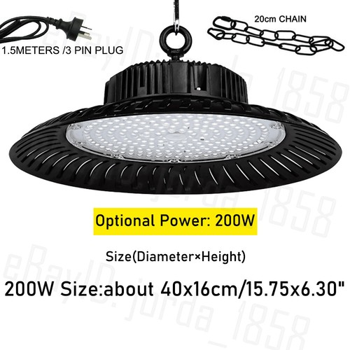 100W-200W UFO LED High Bay Lights Workshop Shed Industrial Warehouse Factory Gym - Picture 19 of 23