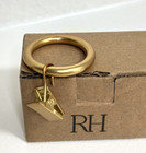 RH Restoration Hardware Classic Drapery Loop Clip Ring set 7pc Small Brass