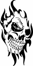 Skull Face Flame Tribal Zombie Monster Car Truck Window Wall Vinyl Decal Sticker