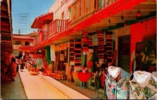 Market Place Tijuana, Mexico, Chrome, Posted 1955, Dresses, Blankets, Colorful