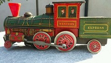 VINTAGE TRAIN WESTERN EXPRESS LOCOMOTIVE MODEL 3446 JAPAN MODERN TOYS TIN TOY