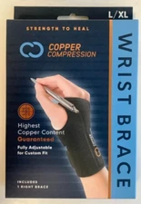 NEW Copper Compression Copper Infused LARGE/X-LARGE Right Hand Wrist Brace