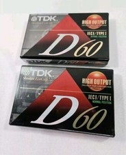 TDK D60 Blank Cassette Tapes IECI Type I High Output  New  Sealed Lot Of 2