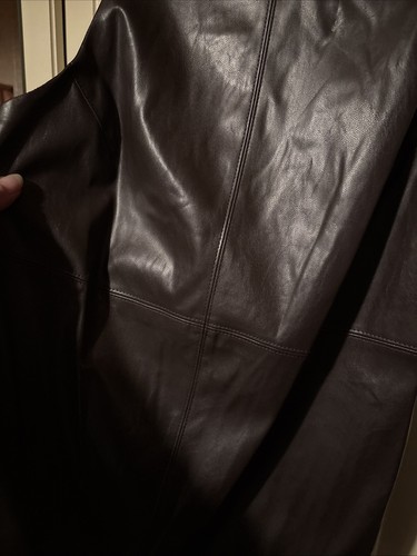 M&S Marks & Spencer Chocolate Brown Faux Leather Sleeveless Top Size 6 NEW - Picture 4 of 9