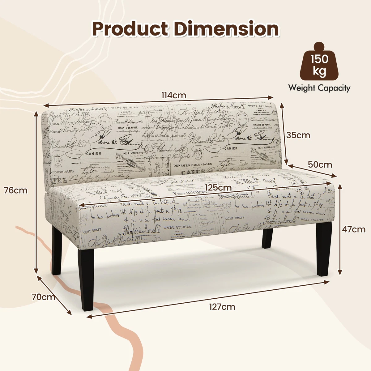 Armless settee loveseat online
