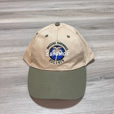 Vintage Nassau Bahamas Strapback Hat Cap Beige Green Adjustable Destination EUC