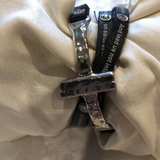 Lords Prayer Soft Black Faux Leather Wrap Bracelet Silver Tone Magnetic Clasp