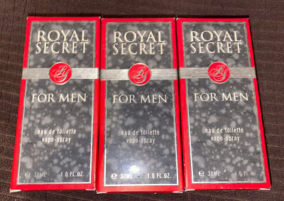 Royal Secret by Five Star Cologne 1 oz 30 mL Eau de Toilette EDT Spray -Lot of 3