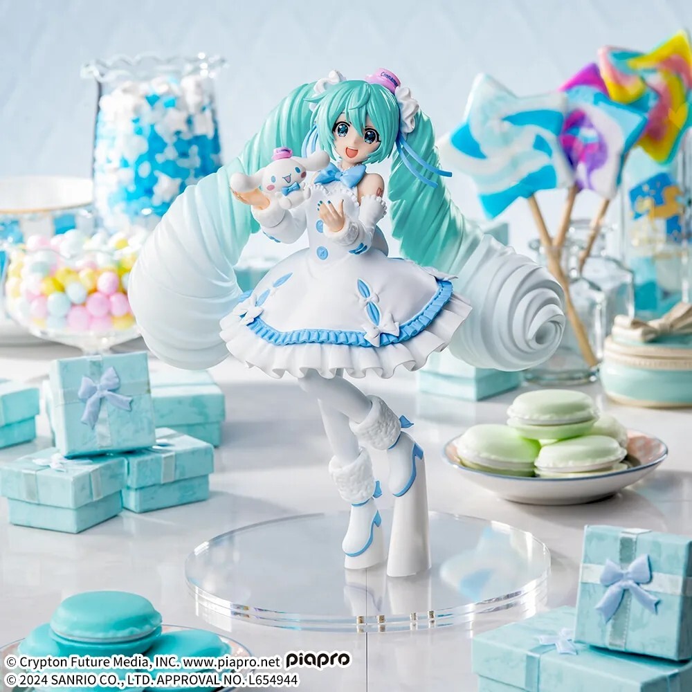Hatsune Miku Cinnamoroll フィギュア Amazon.com: SEGA Hatsune Miku x Cinnamoroll PM Perching