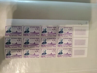 Bloc de 12 timbres Pierre Fidèle Bretonneau YT 1328 France 1962 - Photo 1/3
