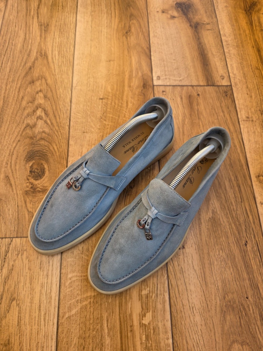 LORO PIANA SUMMER WALK SUEDE WOMEN LOAFERS SIZE 39 EU, 8.5 US, 6.5