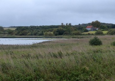 Foto 6x4 See auf den Stiffkey Salzwiesen rechts weiße Brücken c2017