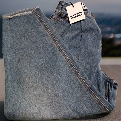 Women's KBB by KAHLANA Mid-Rise Barrel Leg Med Wash Denim Jeans Size 0 NWT