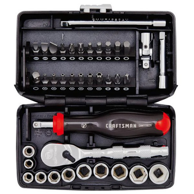 #ad CRAFTSMAN V Series™ 1 4 in Drive SAE 6 Point Tool Set 38 pc CMMT45750V $39.00