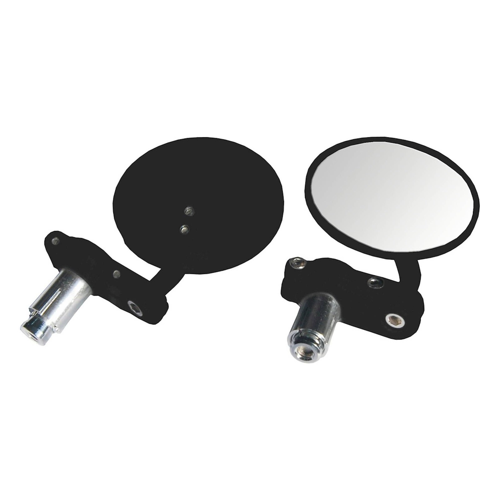 Bike It Phoenix Motorcycle/Bike Bar End Mirrors, Black, Supplied As A Pair
