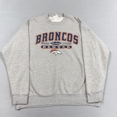 Denver Broncos Sweatshirt Mens 2XL Gray NFL Football Lee Sport Crewneck