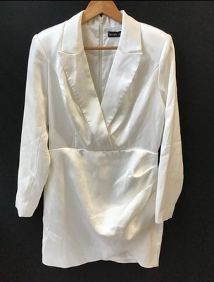 Lavish Alice White Blazer Dress - New With Tags - UK 12 - Bridal Party Mini