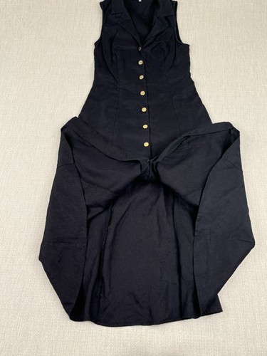 Reformation Greene Linen Dress Maxi Womens Size 2 Black (READ) Classic Party - Picture 9 of 14