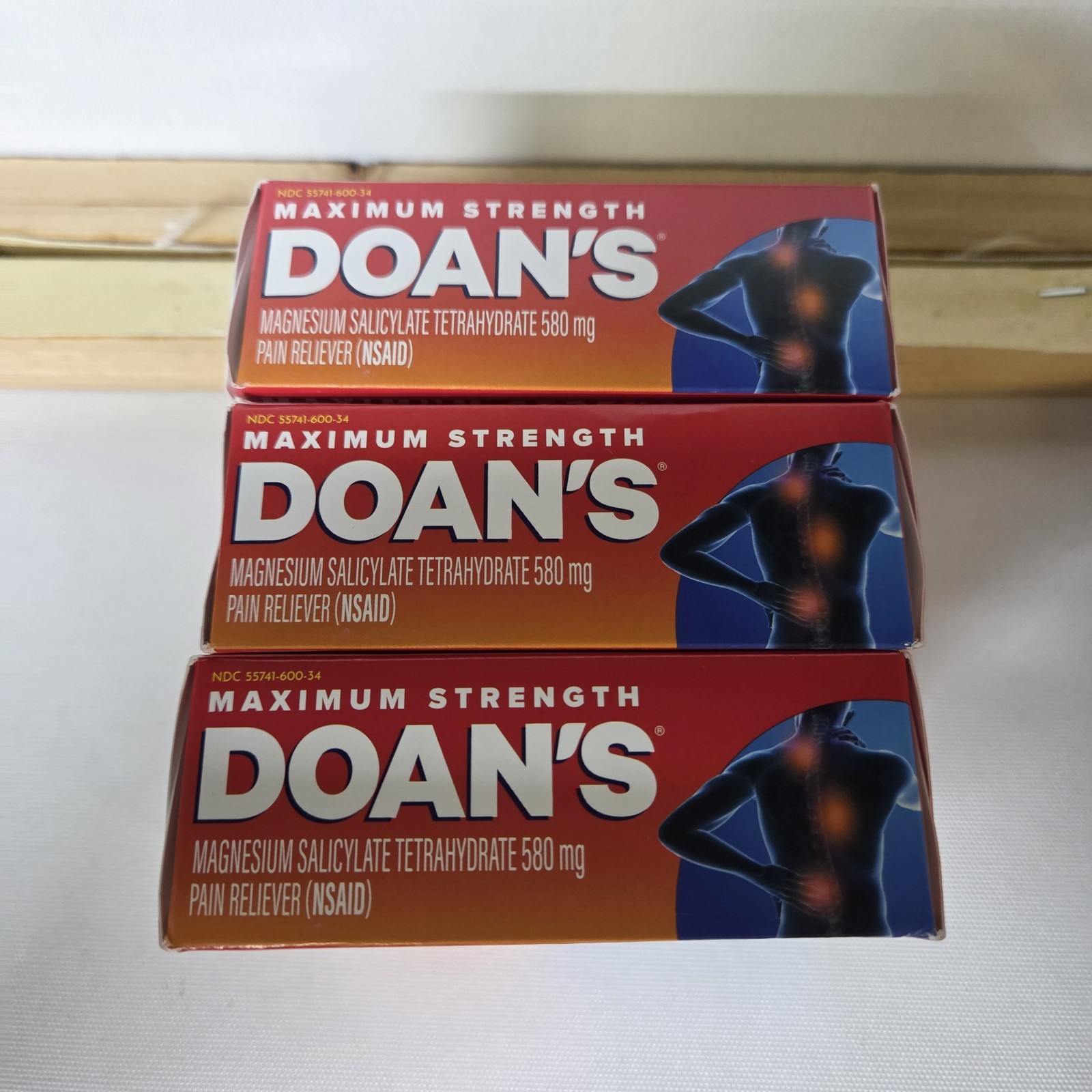 LOT OF 3 BOXES -Doan's MAX STRENGTH 580mg CAPLETS 24CT Back Relief 07/2028 