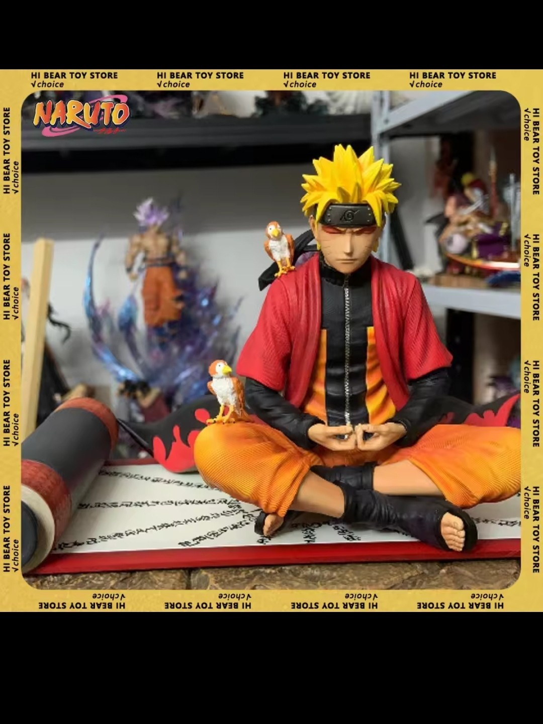 Figurine Naruto Uzumaki 16cm aux finitions soignées avec socle géométrique en PVC mat