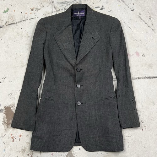 Ralph Lauren Purple Label, Vintage 90s Ralph Lauren Purple Label Wool Polka Dot Suit Blazer Jacket Womens 8