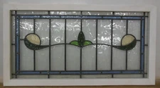 OLD ENGLISH LEADED STAINED GLASS WINDOW PRETTY FLORAL TRANSOM 34" x 18.5"