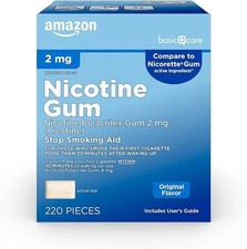Basic Care 2mg Nicotine Gum - Pack of 220 Original Flavor