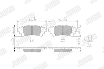 JURID 573973J Bremsbelagsatz, Scheibenbremse für LEXUS