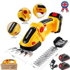 21V Electric Cordless Grass Hedge Trimmer Strimmer Garden Grass Cutter 2 Battery