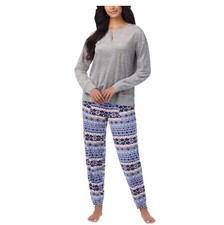 Nautica Women's 2-piece Pajama Set, Gray, Large