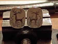 Sterling Silver Rain deer Cuff Links Taxo
