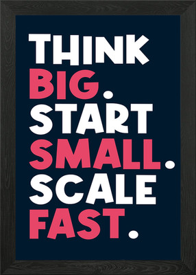 Think Big, Start kleines gerahmtes Wandbild Poster Leinwanddruck Bild