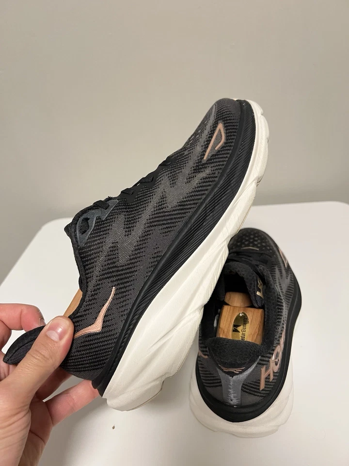 Hoka One One Clifton 9 1132211 BRGL Negro Zapatos para Correr Tenis Para Mujer EE. UU. 9 D Foto 2 de 4