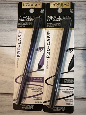 2 Pack L'Oreal Paris Infallible Pro-Last Eyeliner Pencil~Purple & Black~#970#930