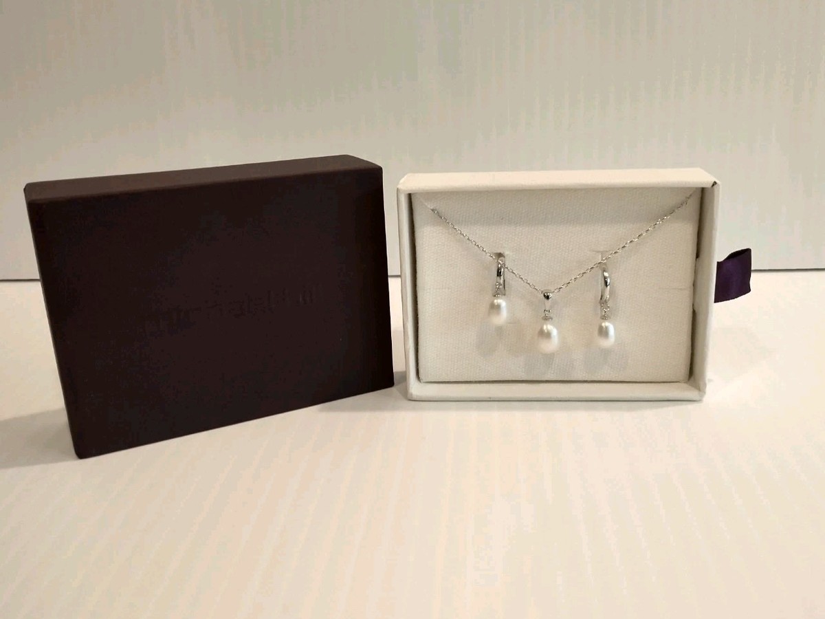 Michael Hill Freshwater Cultured Pearl Drop Huggie Hoop Earrings