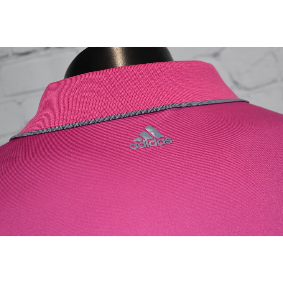 Camisa Polo de Golf Adidas Para Hombre Talla XL Poliéster Rendimiento PureMotion Rosa Rayas Foto 4 de 4