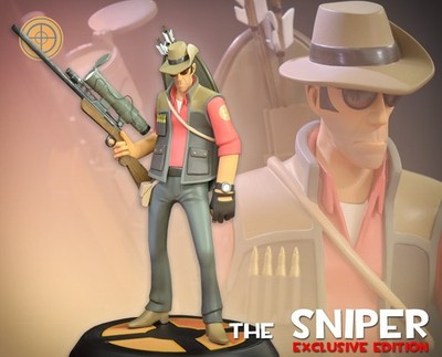 Team Fortress 2 TF2 the RED Sniper Exclusive Statue Gaming Heads Valve RARE