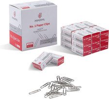 Paperclips for Office School Personal Use, 1 Smooth Paper Clip 1-2/7" , 2000