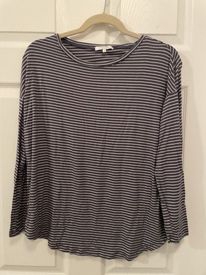 Love & Lore Striped Long Sleeve Pajama Set On Gray/White (Size S)
