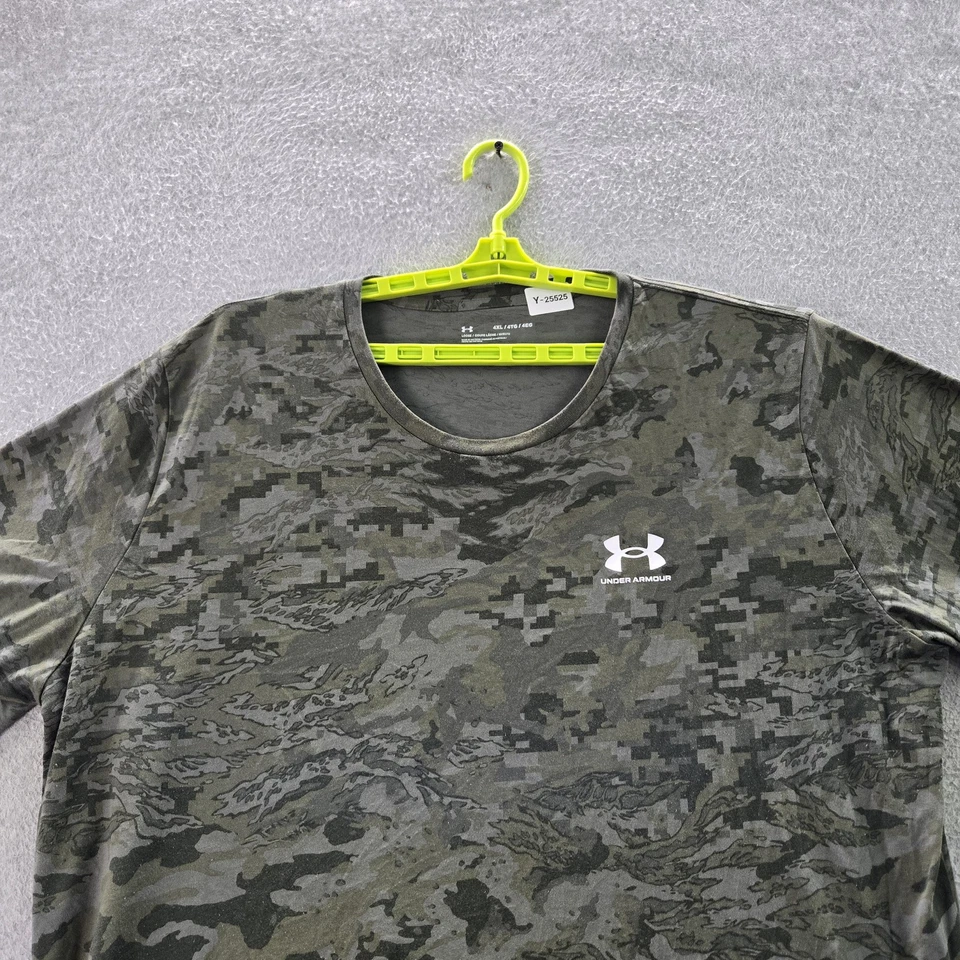 Under Armour Men Shirt 4XL Green Camouflage Gorpcore Logo Short Sleeve - Image 4 of 4