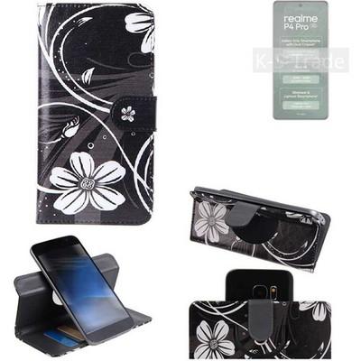 Für Realme P4 Pro 360° Schutz Hülle Wallet Case Design Blumen