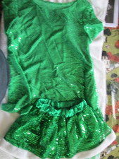 Green Sparkle Figure Skating Dress, Sparkly, 2 Piece, One Size Fits Most