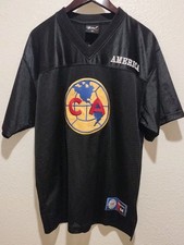 VTG Club America B&W Mesh Black Football Style Jersey Size Medium Y2K Logo